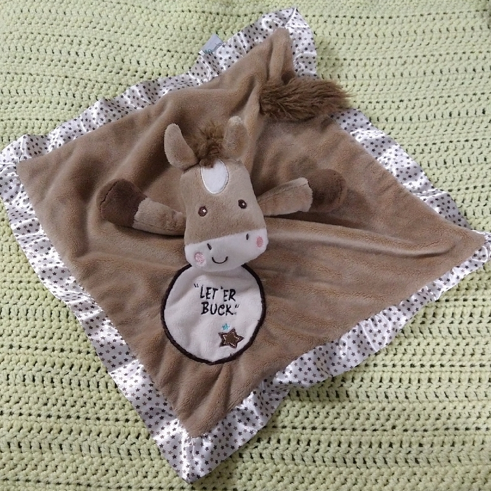 Brown Horse Lovey Comfort Blanket for Toddlers